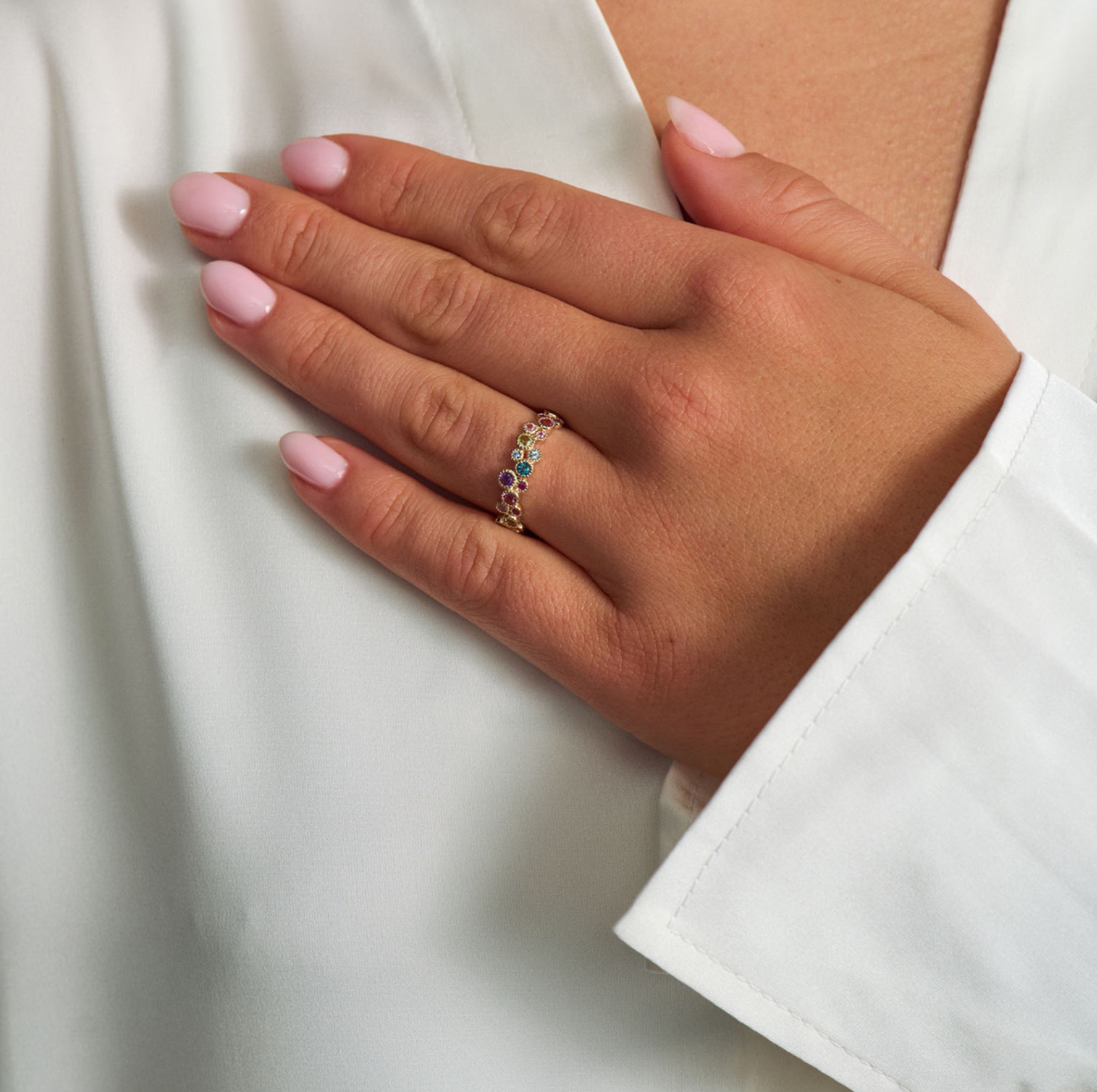 LUXURY RAINBOW ring i 14 kt. guld Petite