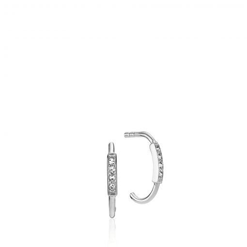 Sølv halvcreoler med zirkonia