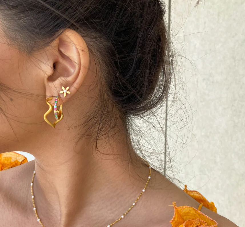 Forget-me-not perle ørestikker