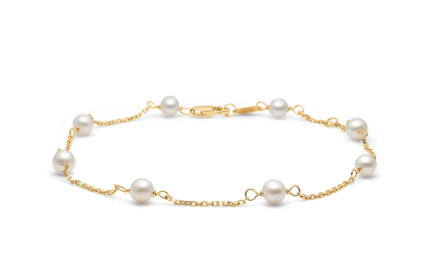 MOONLIGHT armbånd 8 kt. guld m. kulturperler