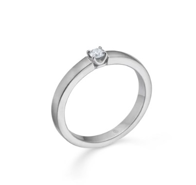 CROWN ALLIANCE ring i 14 kt. hvidguld m. diamant