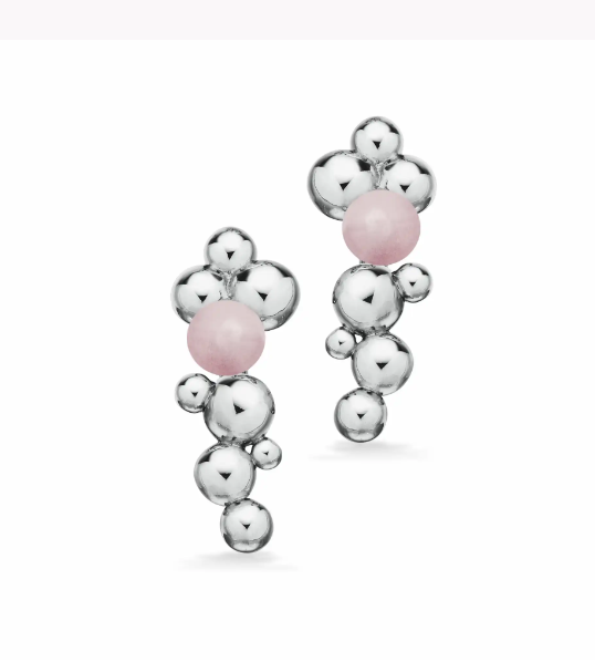 Øreringe m. rosa kvarts