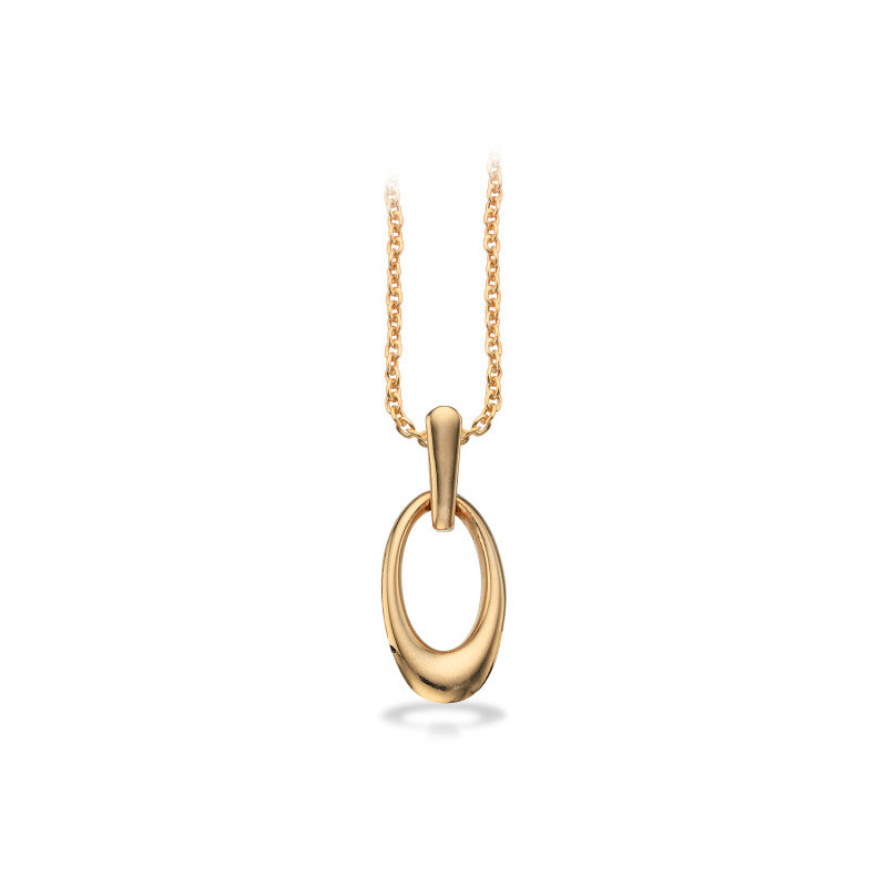 Vedhæng Oval 8 kt m/sølvkæde