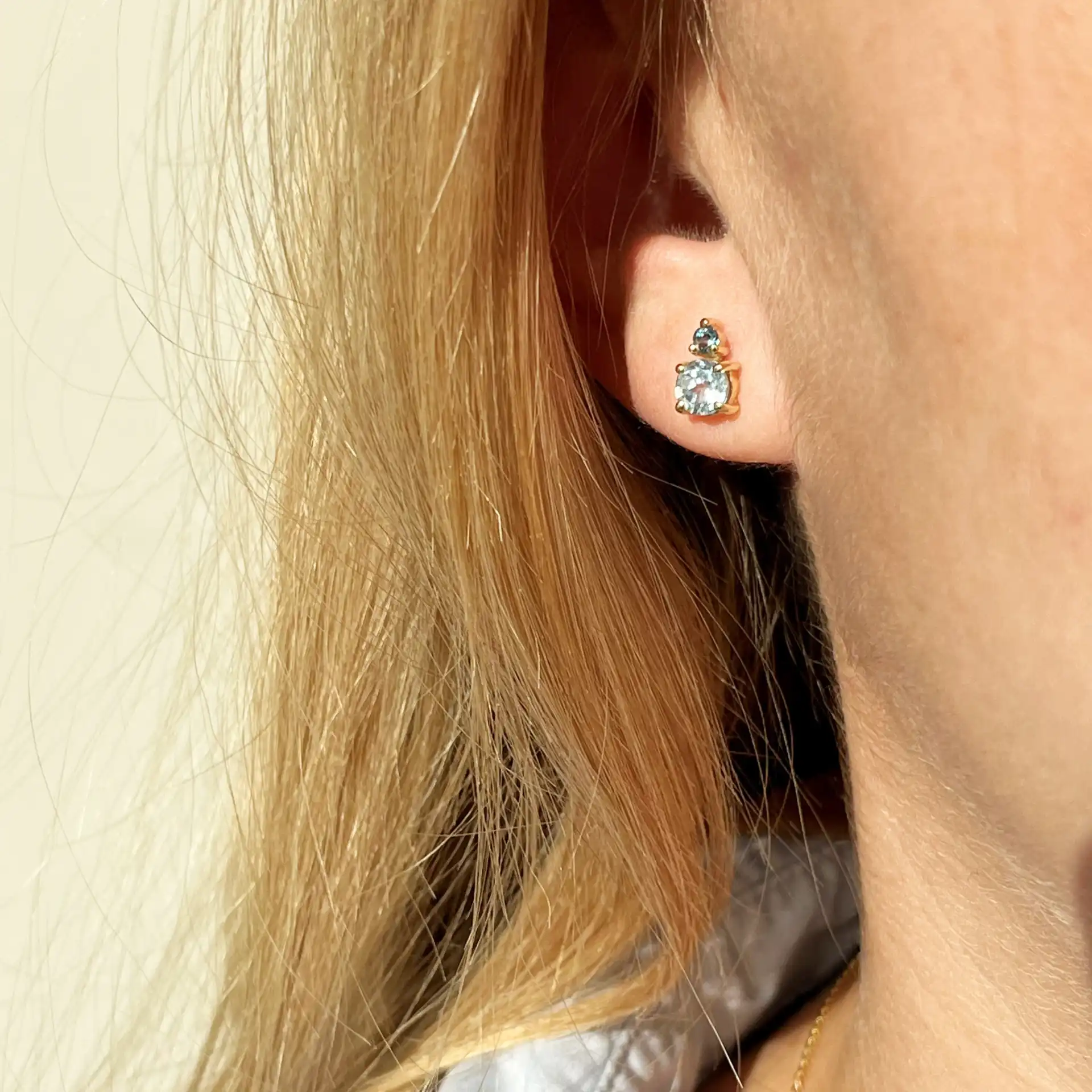 Øreringe i 8 kt. m. topas