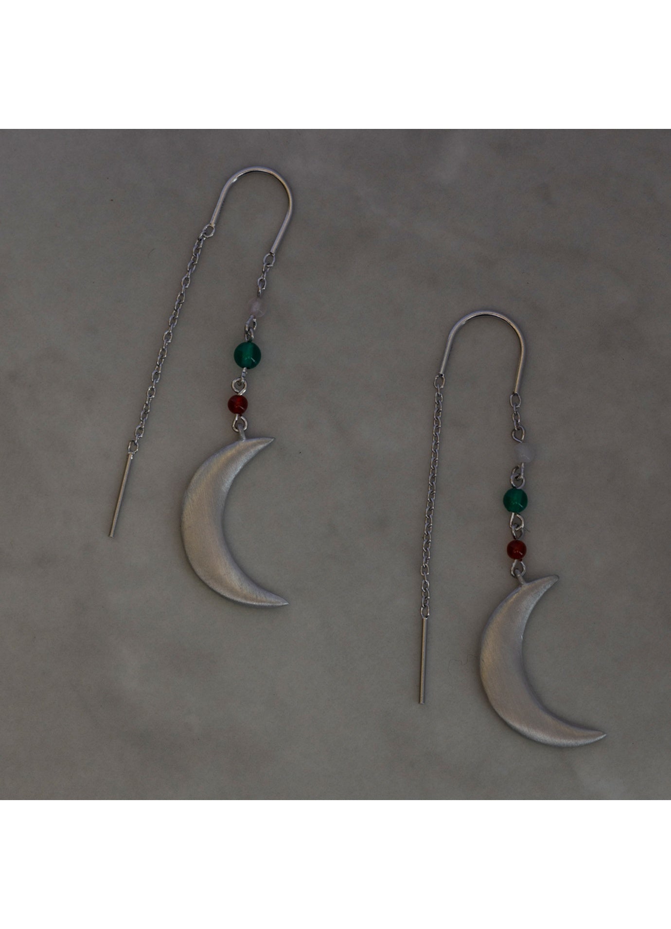 Summer Moon Sølv Øreringe m/Sten