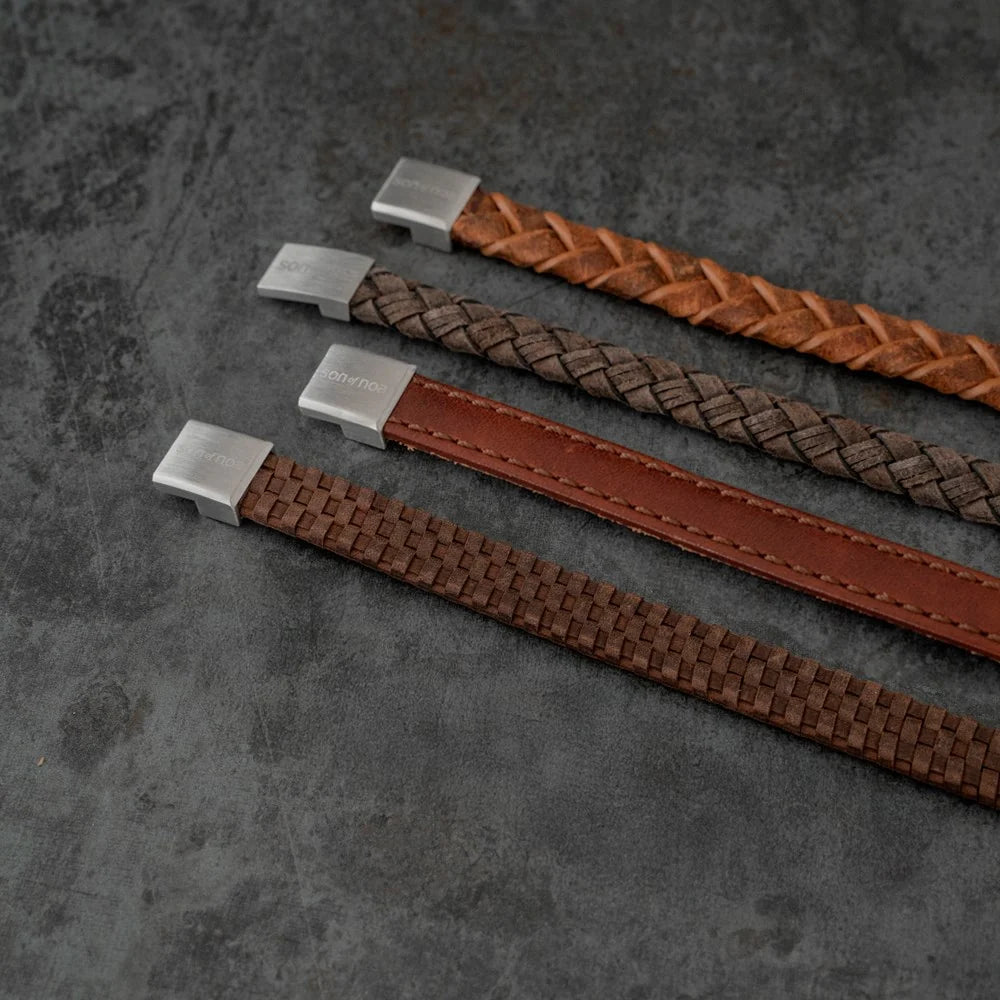 SON armbånd sort kalveskind 12 mm