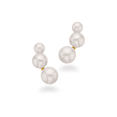 8 kt. øreringe m. perler