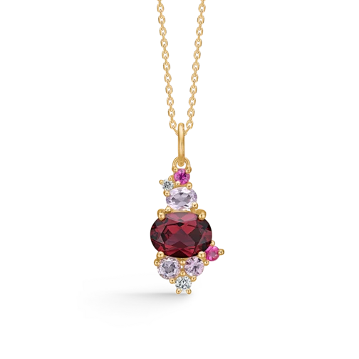 FOUR SEASONS AUTUMN vedhæng i 14 kt. guld m. ægte sten og brillant