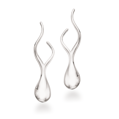 Sølv dråbe øreringe