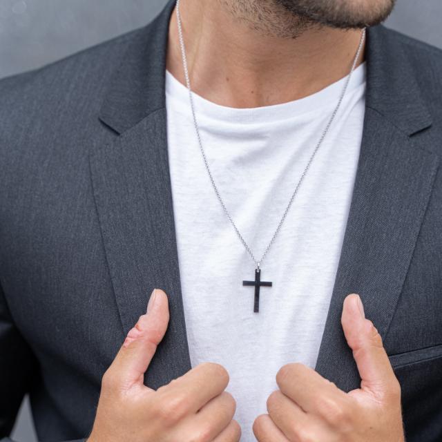 Sølv kors halskæde