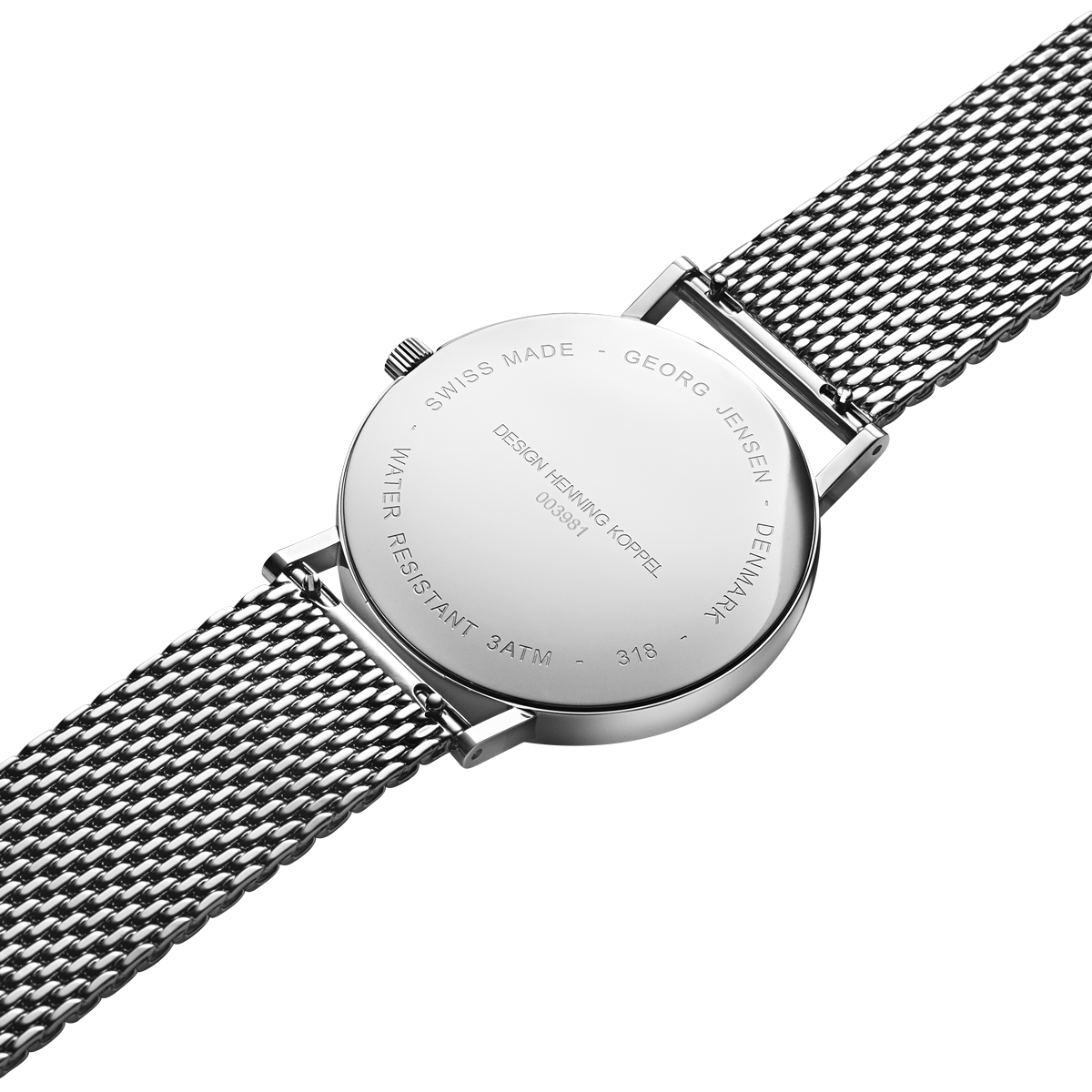 KOPPEL - 38mm, kvarts, hvid urskive, stållænke