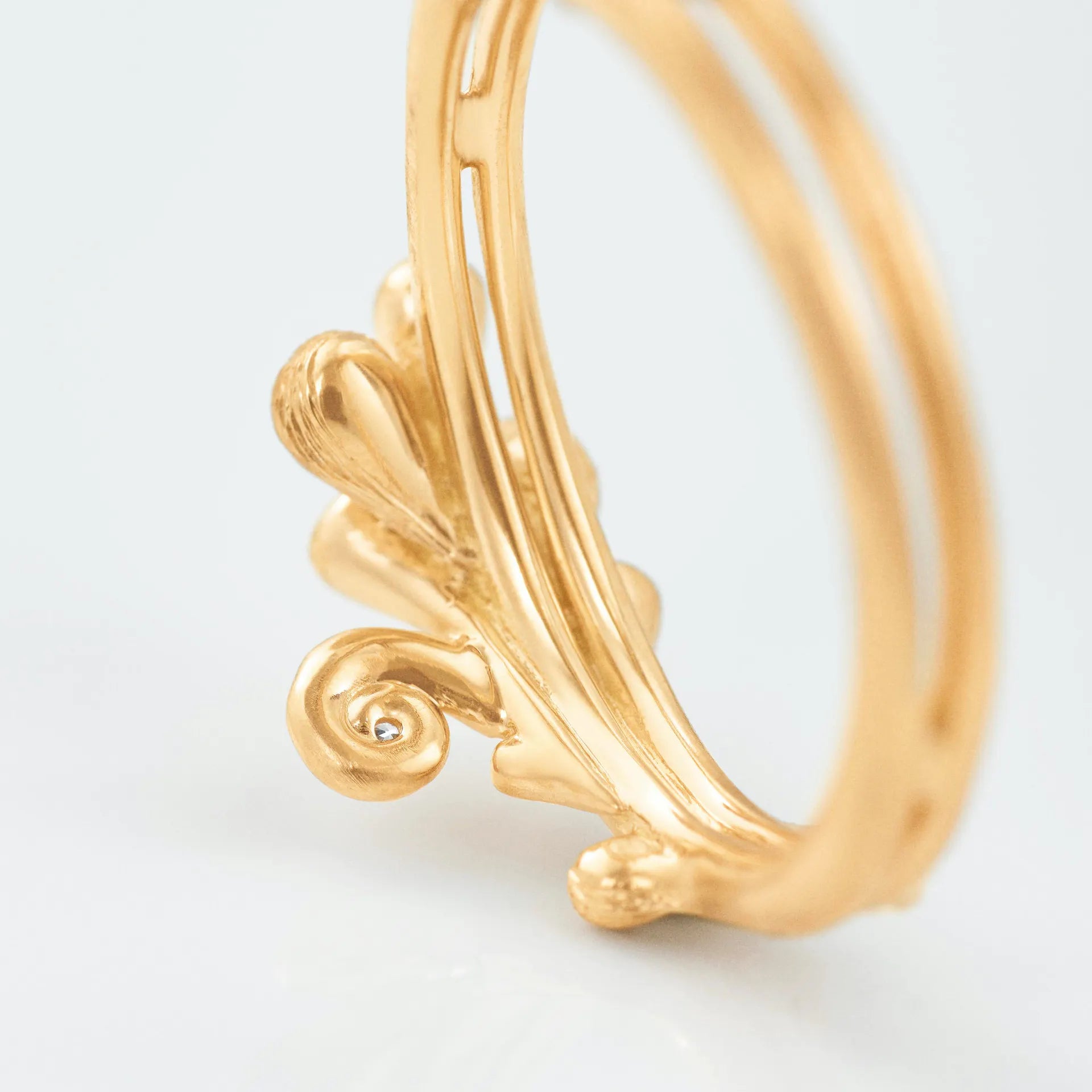 Boho dobbelt guld ring m. brillant