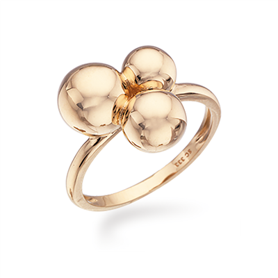 8 kt. guld ring m. kugler