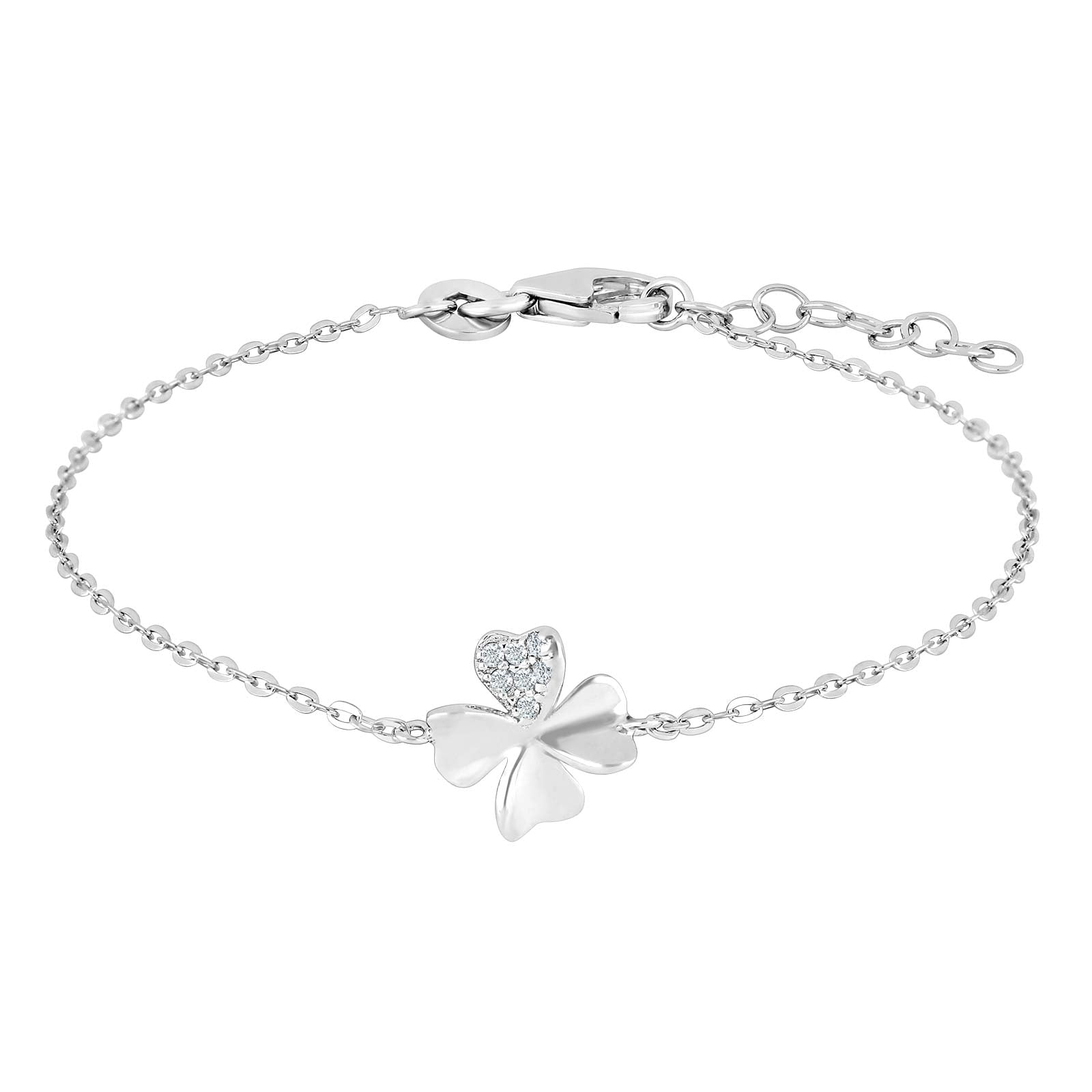 Rhod. sølv armbånd m. zirkonia