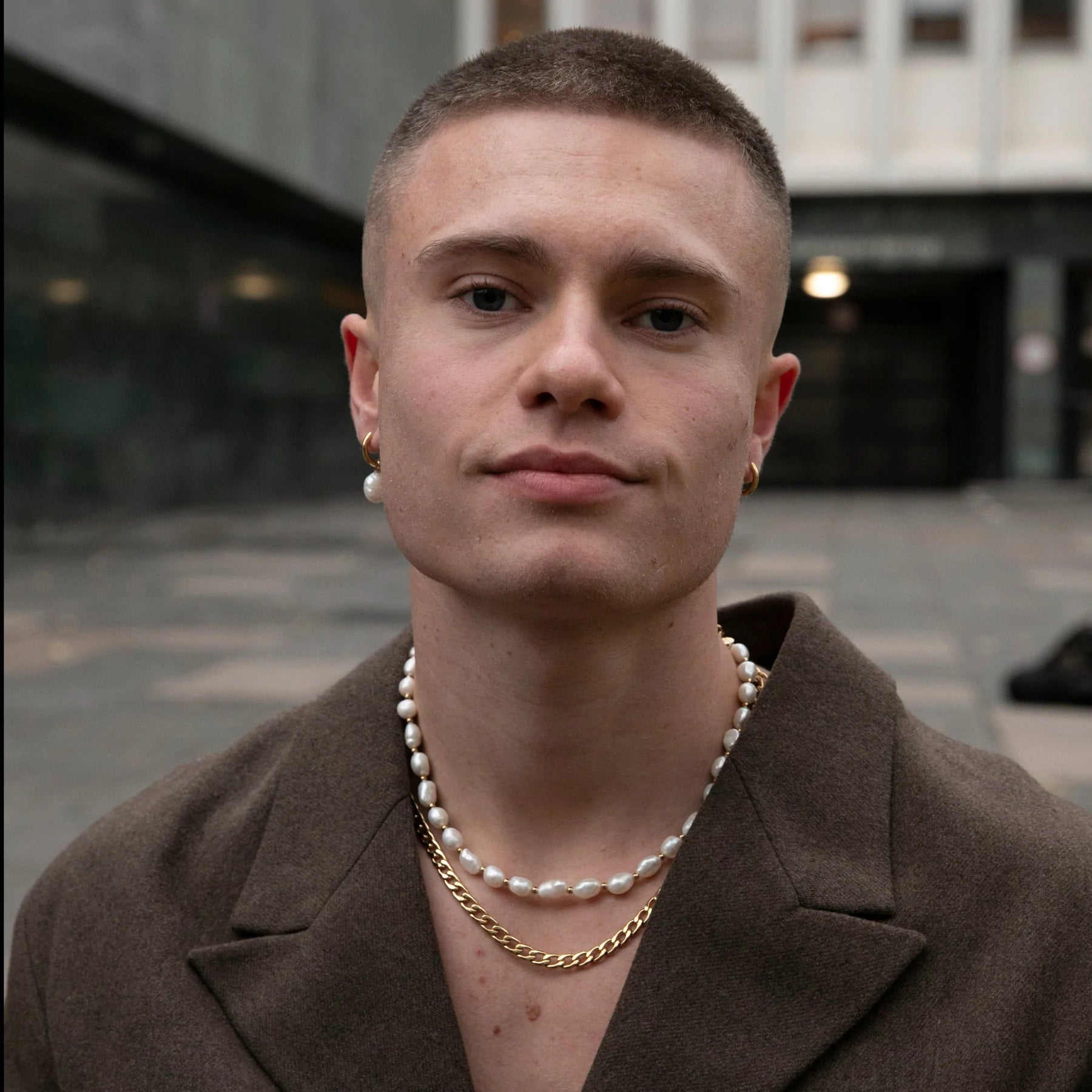 Perlehalskæde Forgyldt