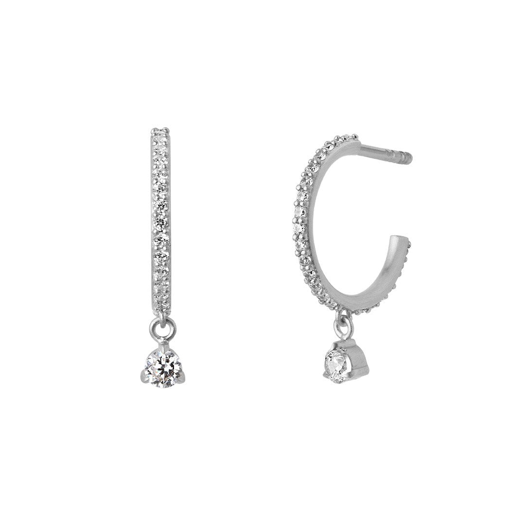 Sparkle hoops mini dangling stones - Sct. Mathias Ure & Guld