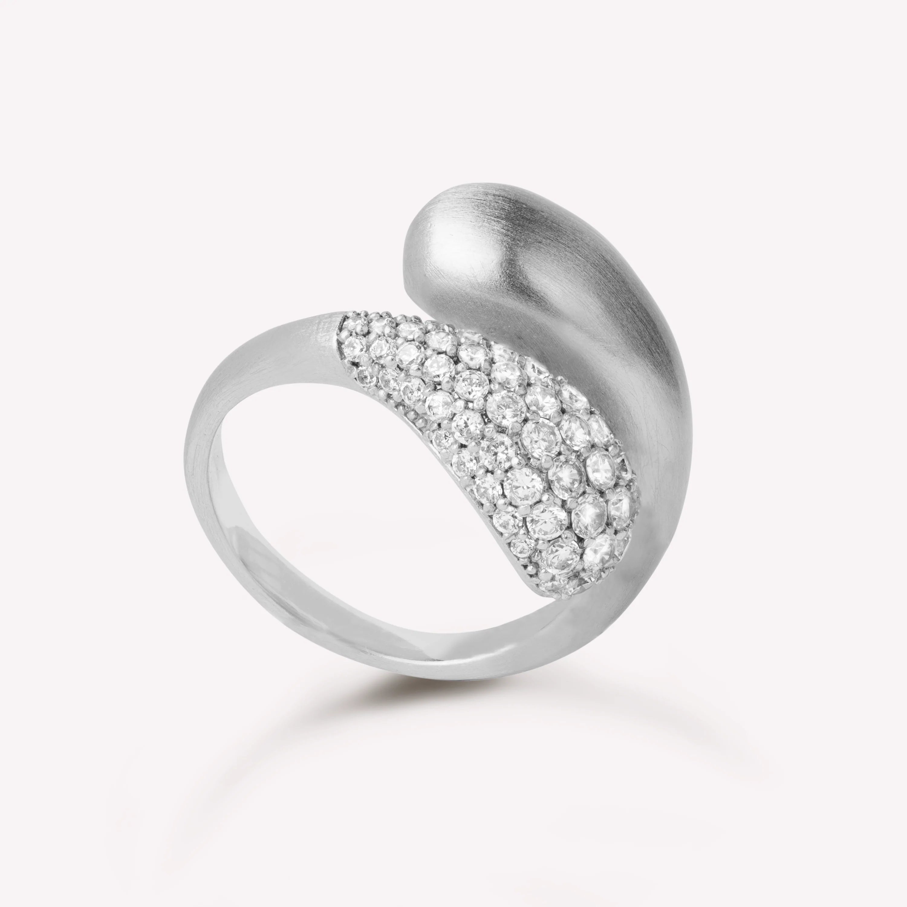 Ocean Flow Duo Ring Sparkle Sølv