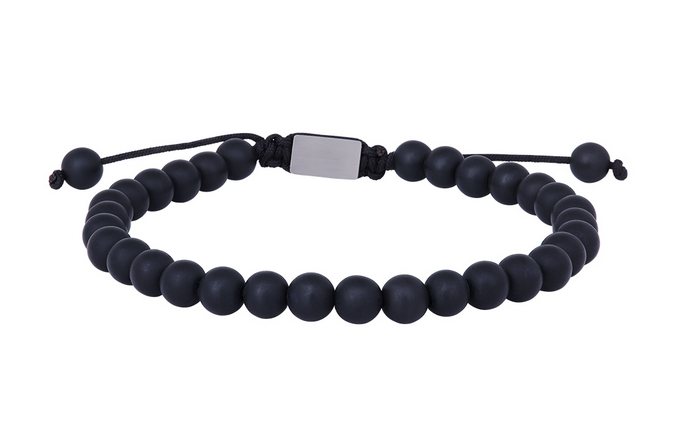 SON bracelet matt black onyx - Sct. Mathias Ure & Guld