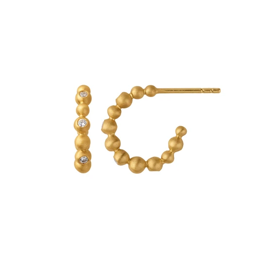Pebbles hoops, small, forgyldt sølv - Sct. Mathias Ure & Guld