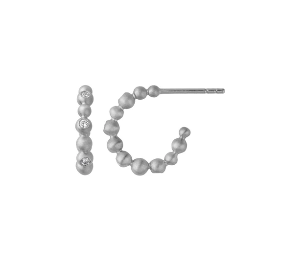 Pebbles hoops, small, sterling sølv - Sct. Mathias Ure & Guld