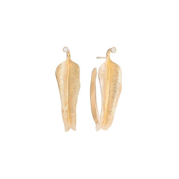 Leaves earrings A2870-401 - Sct. Mathias Ure & Guld