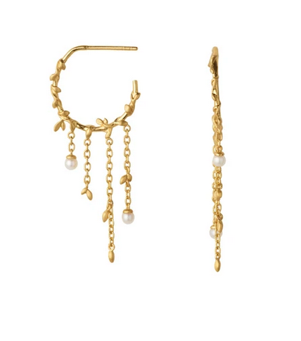 ByBiehl, Jungle Ivy Hoops Pearl , Forgyldt - Sct. Mathias Ure & Guld