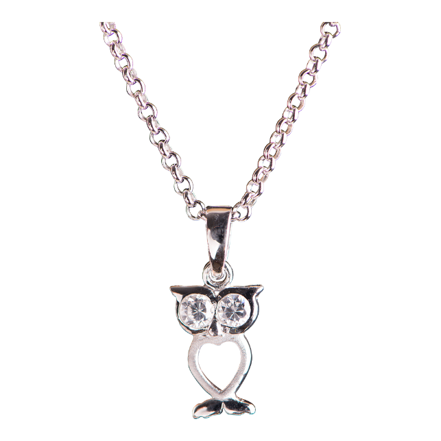 Sølv halskæde m. ugle - Sct. Mathias Ure & Guld