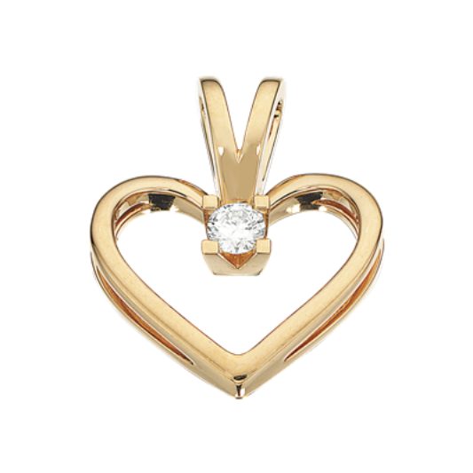 Kleopatra Hjertevedhæng, Guld m. Brillant - Sct. Mathias Ure & Guld