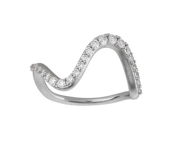 ByBiehl, Wave sparkel ring- Large, Sølv - Sct. Mathias Ure & Guld