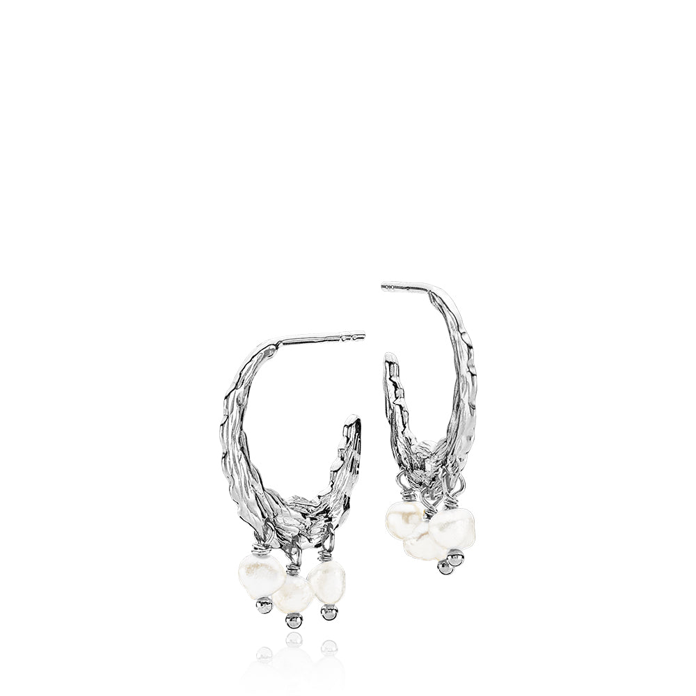 Signe Kragh x Sistie, creoler i sølv m. perler - Sct. Mathias Ure & Guld